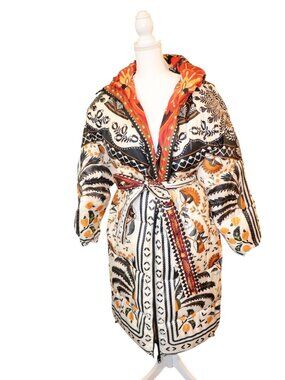 FARM Rio Sand Palms Paradise Reversible Puffer Jacket, Small (fits L)